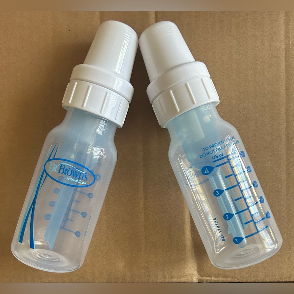White and Blue Dr Browns Baby Bottles